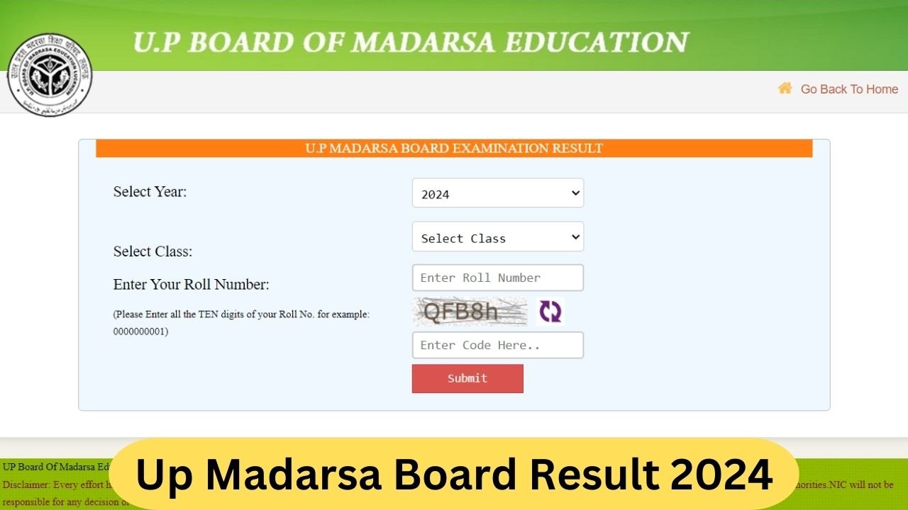 Up Madarsa Board Result 2024